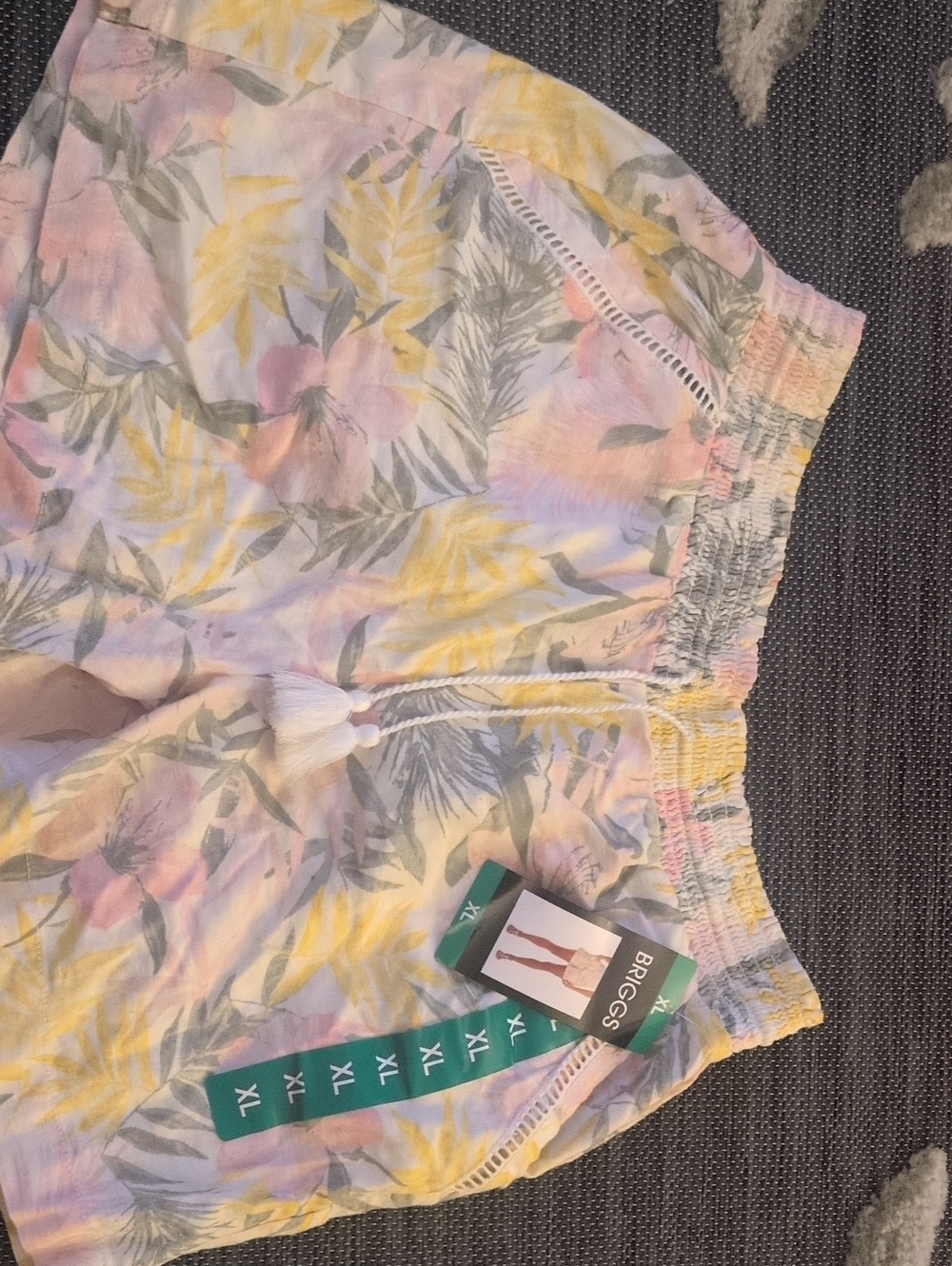 Briggs Pastel Tropical Print Drawstring Shorts